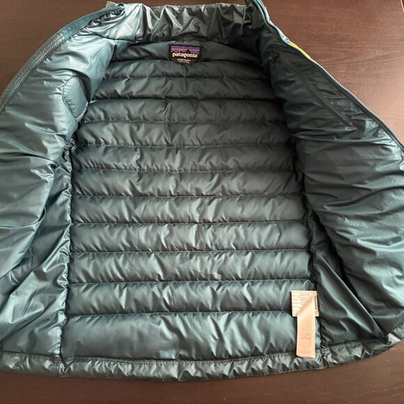Patagonia Teal and Yellow Puffer Vest (like-new) - Picture 3 of 6